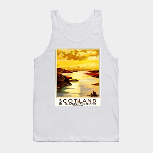 Scotland Highlands and Islands - Vintage Travel Poster Design Tank Top by Naves